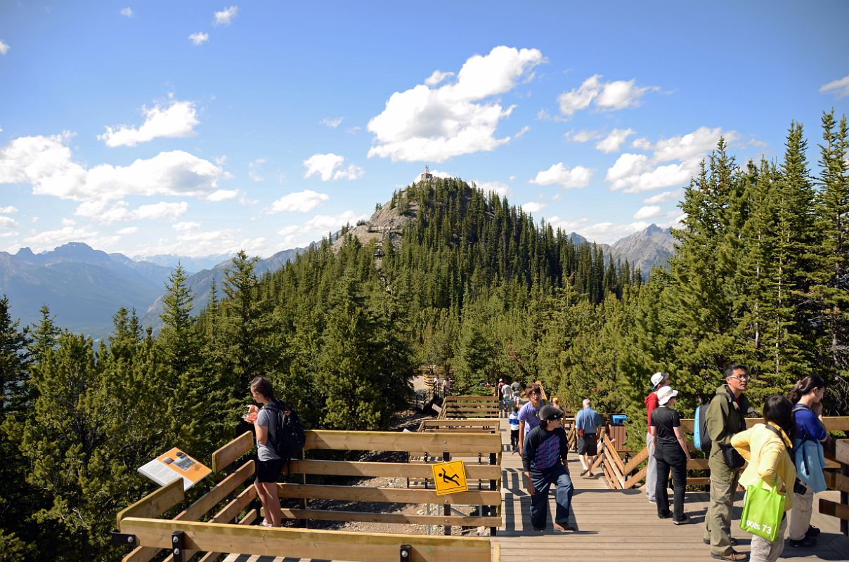 16 Stairs Lead From Banff Gondola Station To Sanson Peak With Meteorological Station From Sulphur Mountain At Top Of Banff Gondola In Summer